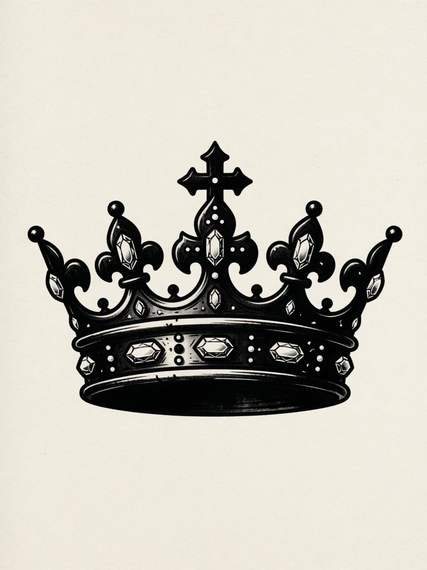 Crown — Blackwork Tattoo Design — Blackwork crown tattoo design