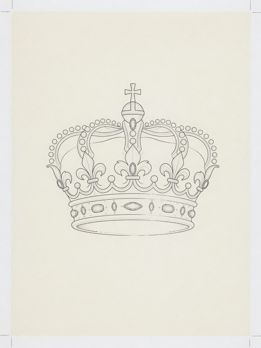 Crown — Fine Line Tattoo Design — Fine Line crown tattoo design