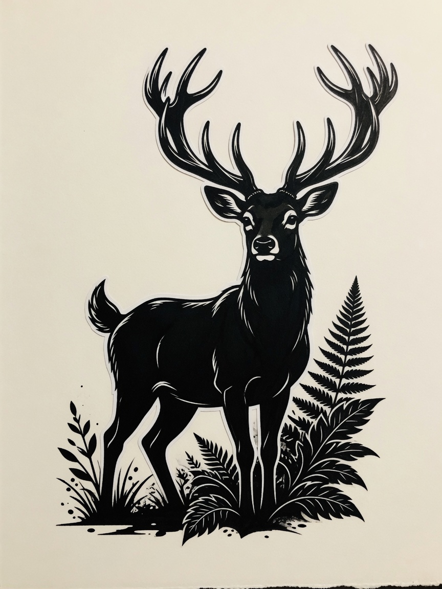 Deer — Blackwork Tattoo Design — Blackwork deer tattoo design