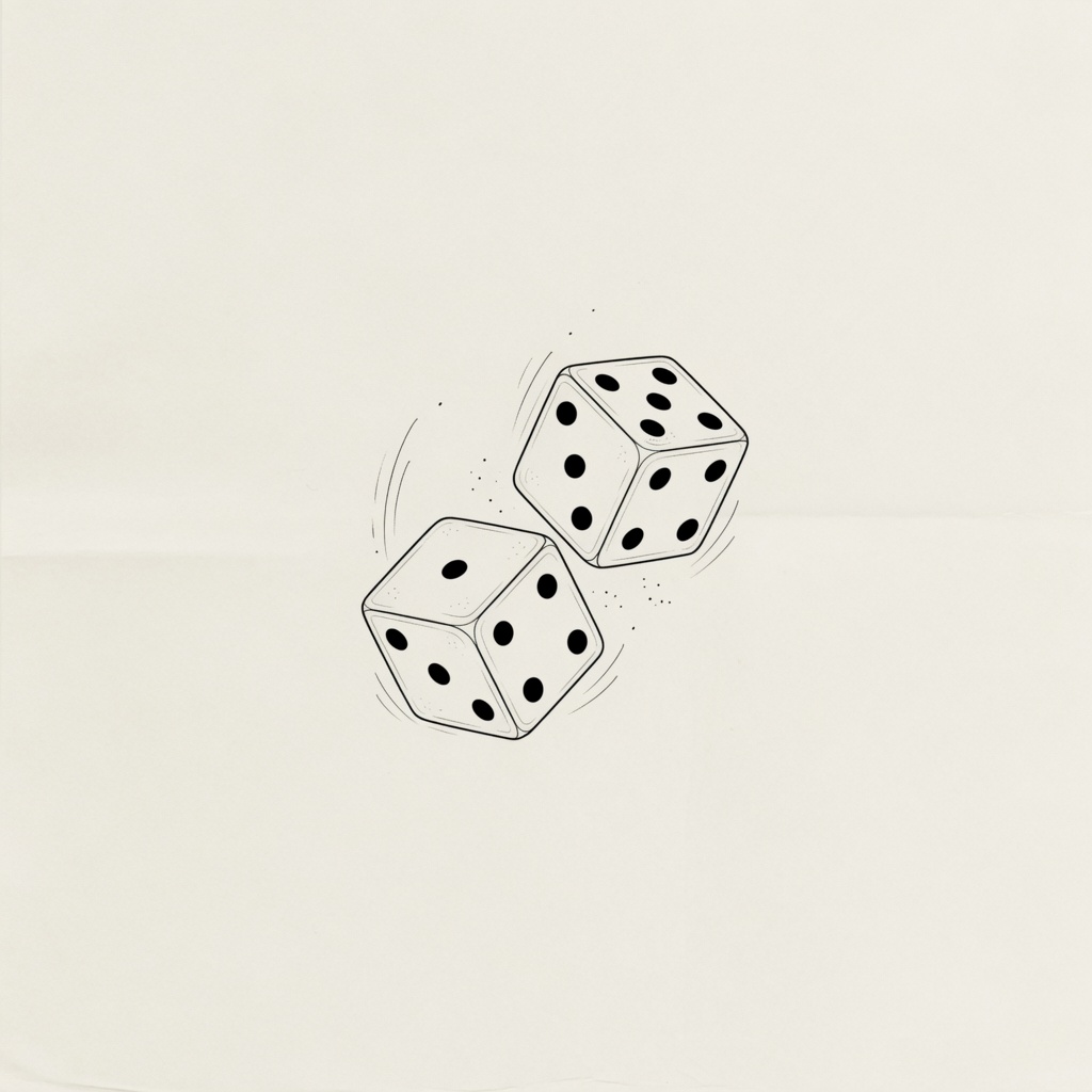 Dice — Fine Line Tattoo — Fine Line dice tattoo design