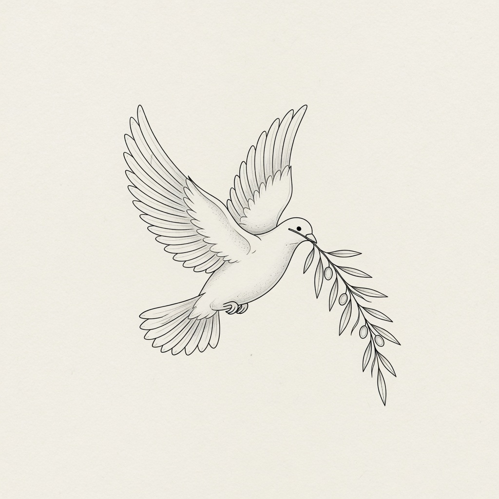 Dove — Fine Line Tattoo — Fine Line dove tattoo design