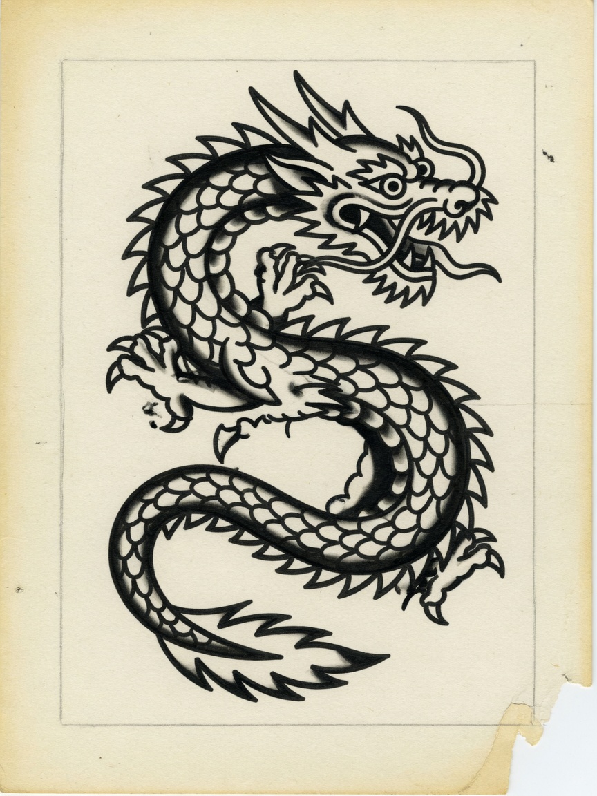 Dragon — American Traditional Tattoo Design — American Traditional dragon tattoo design