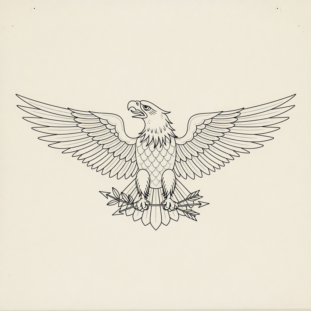 Eagle — Fine Line Tattoo — Fine Line eagle tattoo design