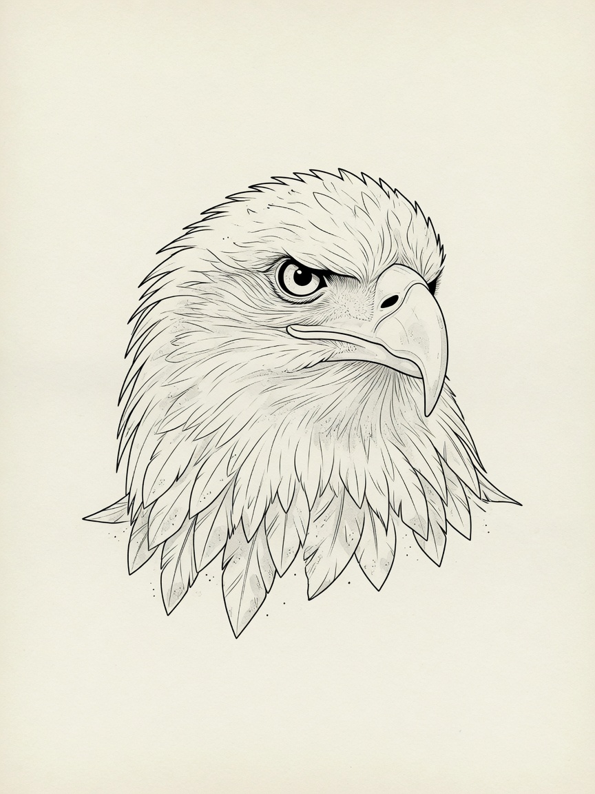 Eagle — Fine Line Tattoo — Fine Line eagle tattoo design