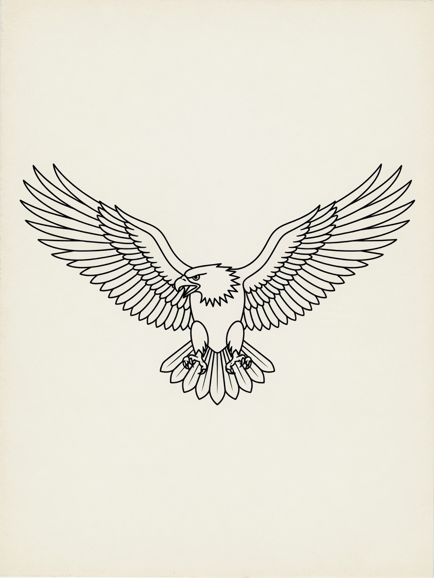 Eagle — Fine Line Tattoo — Fine Line eagle tattoo design