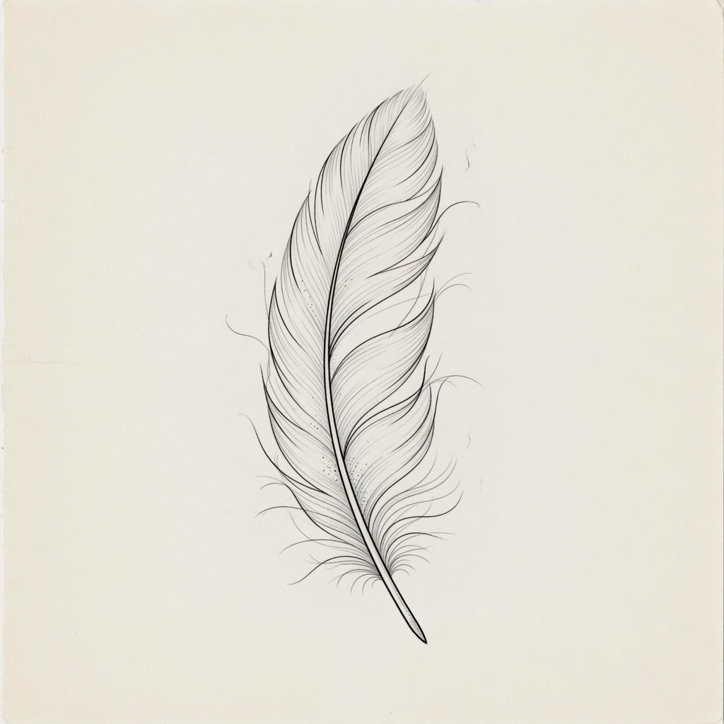 Feather — Fine Line Tattoo — Fine Line feather tattoo design
