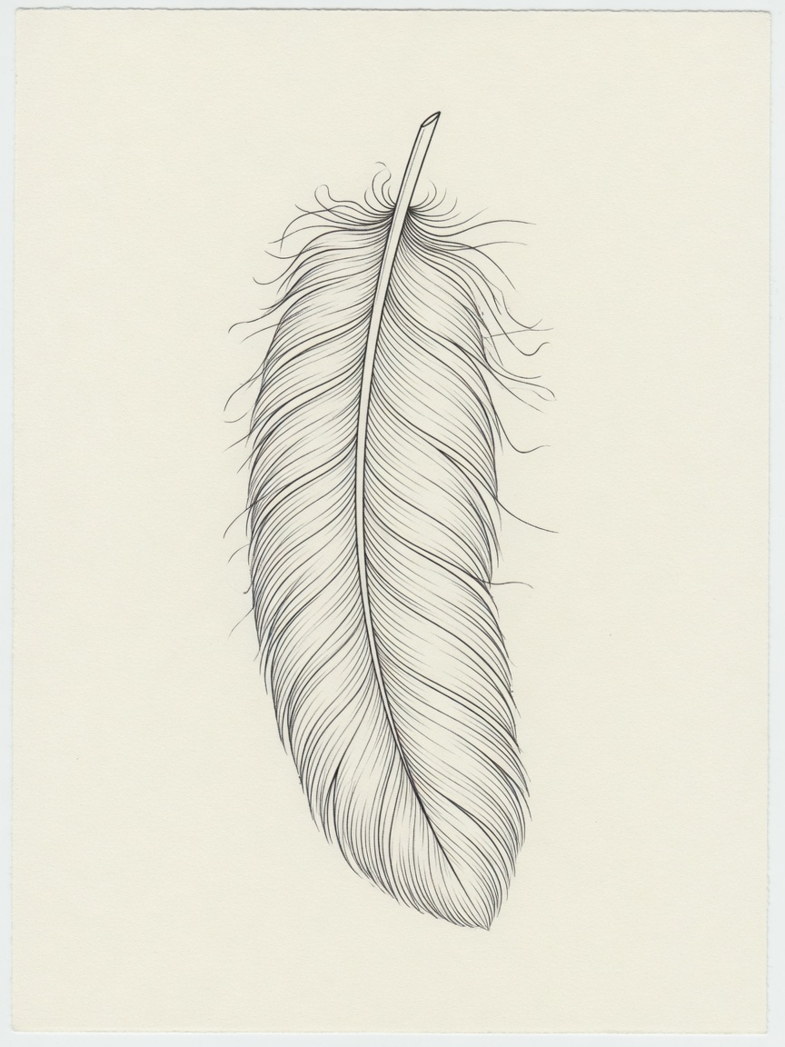 Feather — Fine Line Tattoo — Fine Line feather tattoo design