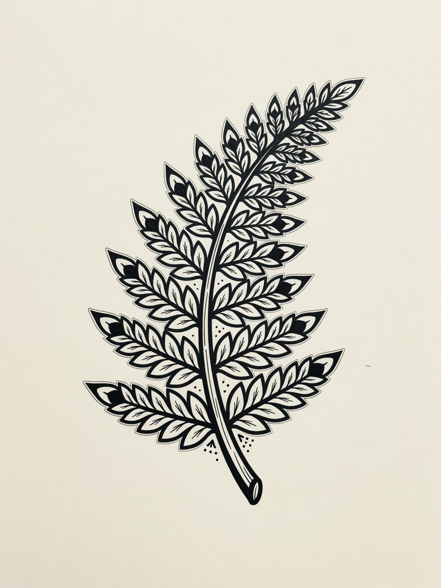 Fern — American Traditional Tattoo Design — American Traditional fern tattoo design