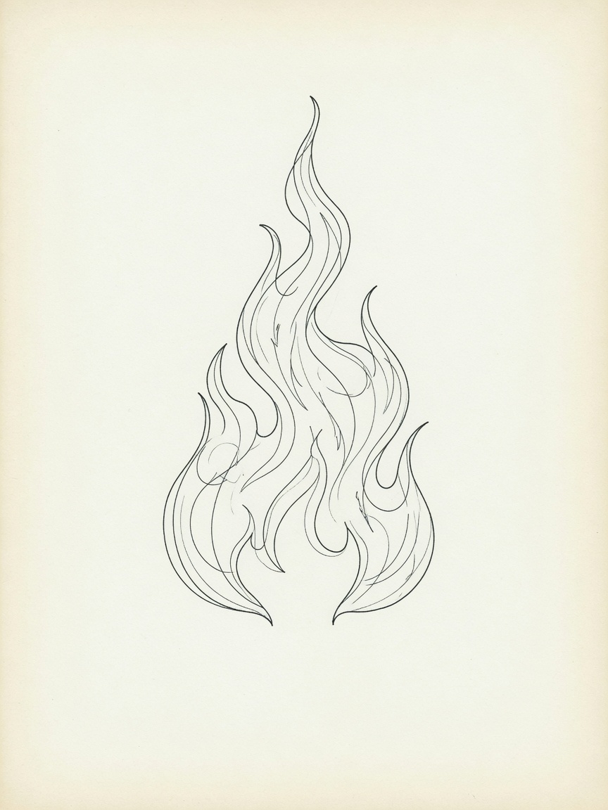 Fine Line Flame tattoo