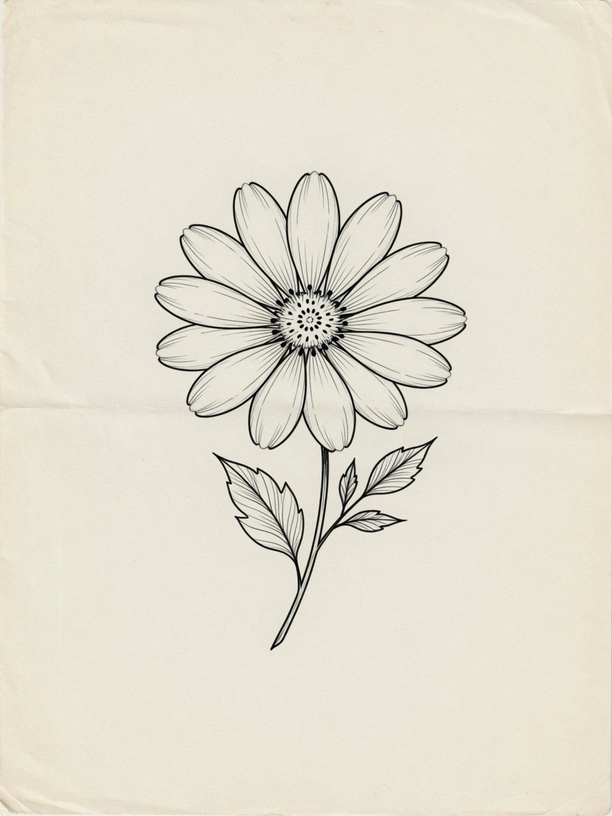 Flower — Fine Line Tattoo Design — Fine Line flower tattoo design