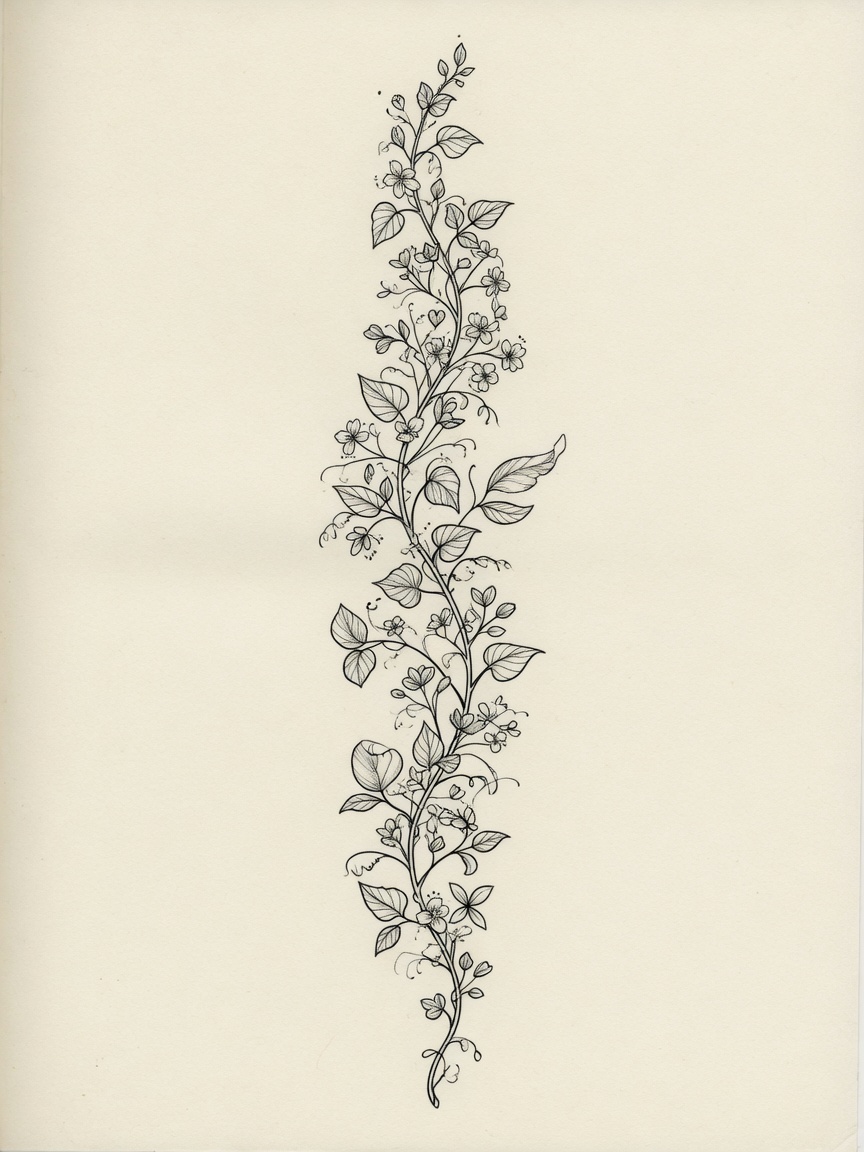 Flower — Fine Line Tattoo Design — Fine Line flower tattoo design