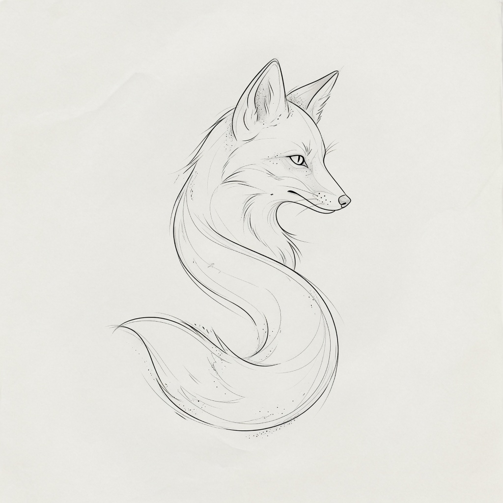 Fox — Fine Line Tattoo — Fine Line fox tattoo design