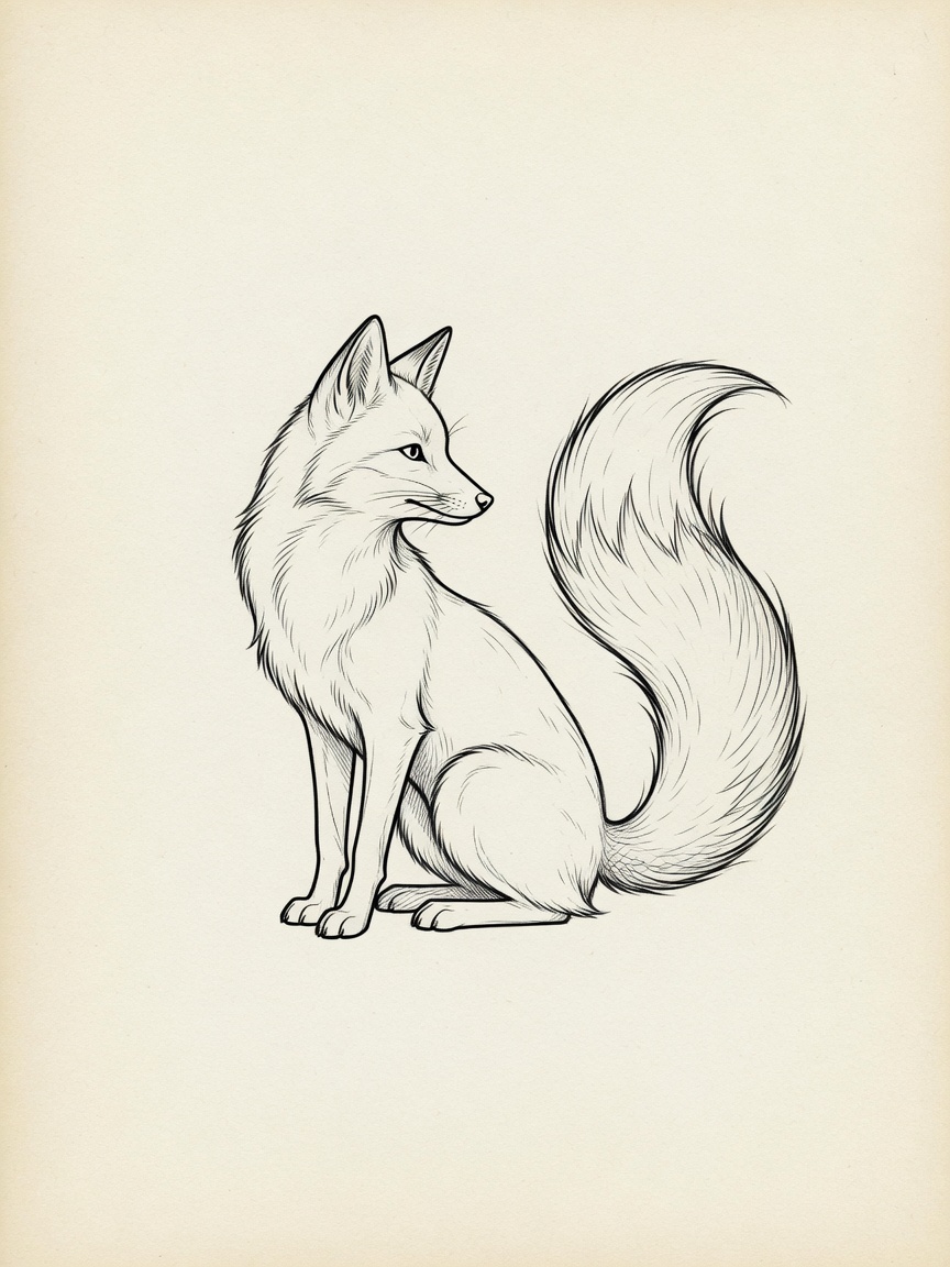 Fox — Fine Line Tattoo — Fine Line fox tattoo design