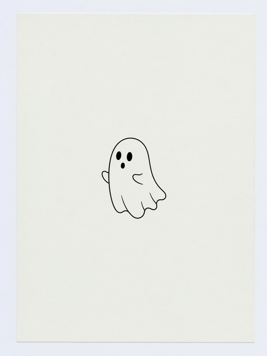 Ghost — Fine Line Tattoo — Fine Line ghost tattoo design