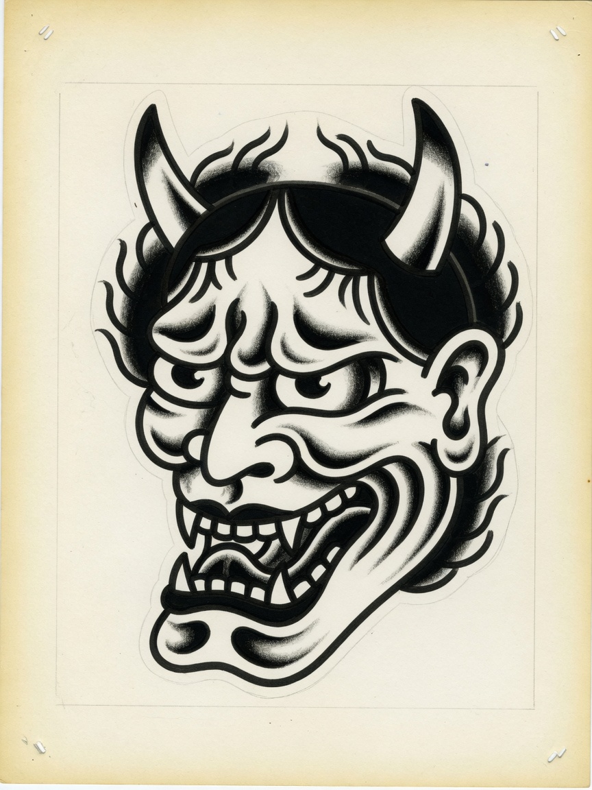 American Traditional Hannya tattoo