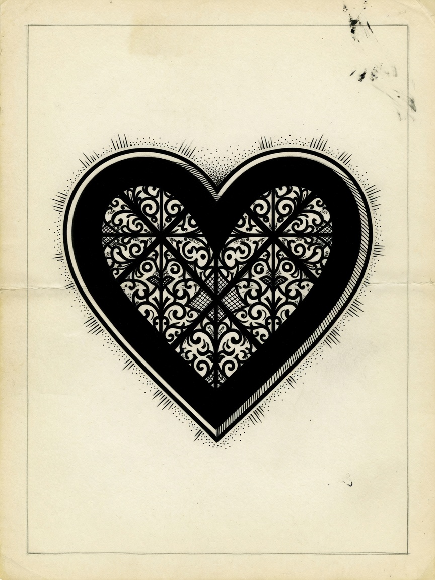Heart — Blackwork Tattoo Design — Blackwork heart tattoo design