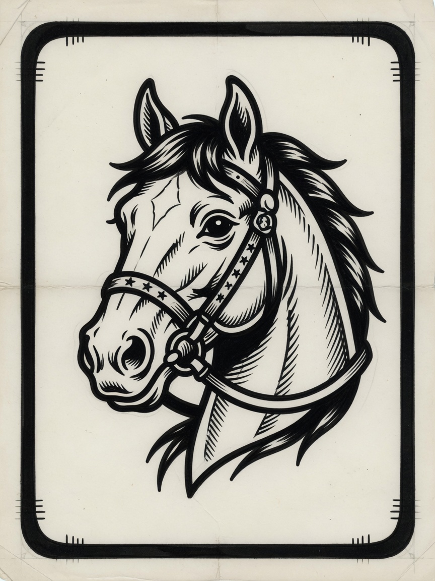 American Traditional Horse tattoo