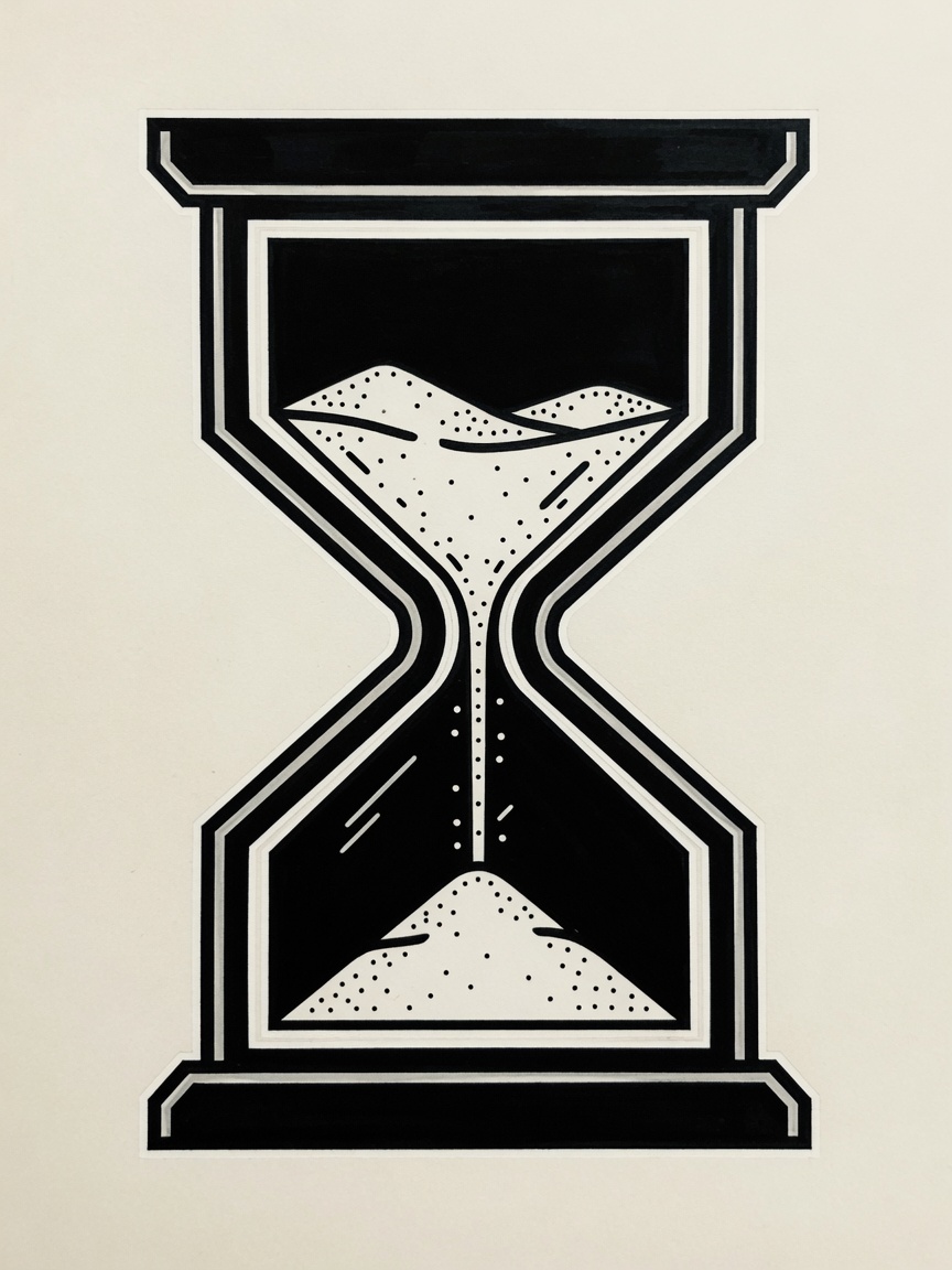 Hourglass — Blackwork Tattoo Design — Blackwork hourglass tattoo design