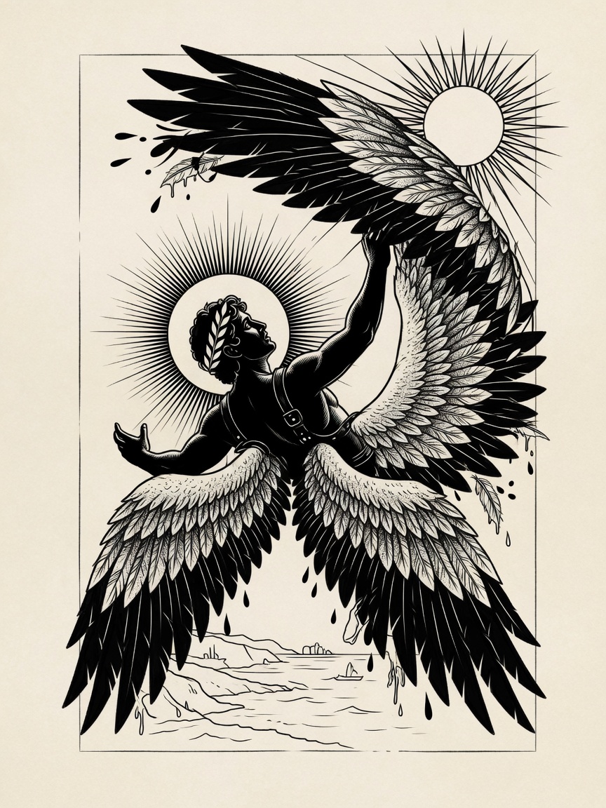 Icarus — American Traditional Tattoo — American Traditional icarus tattoo design
