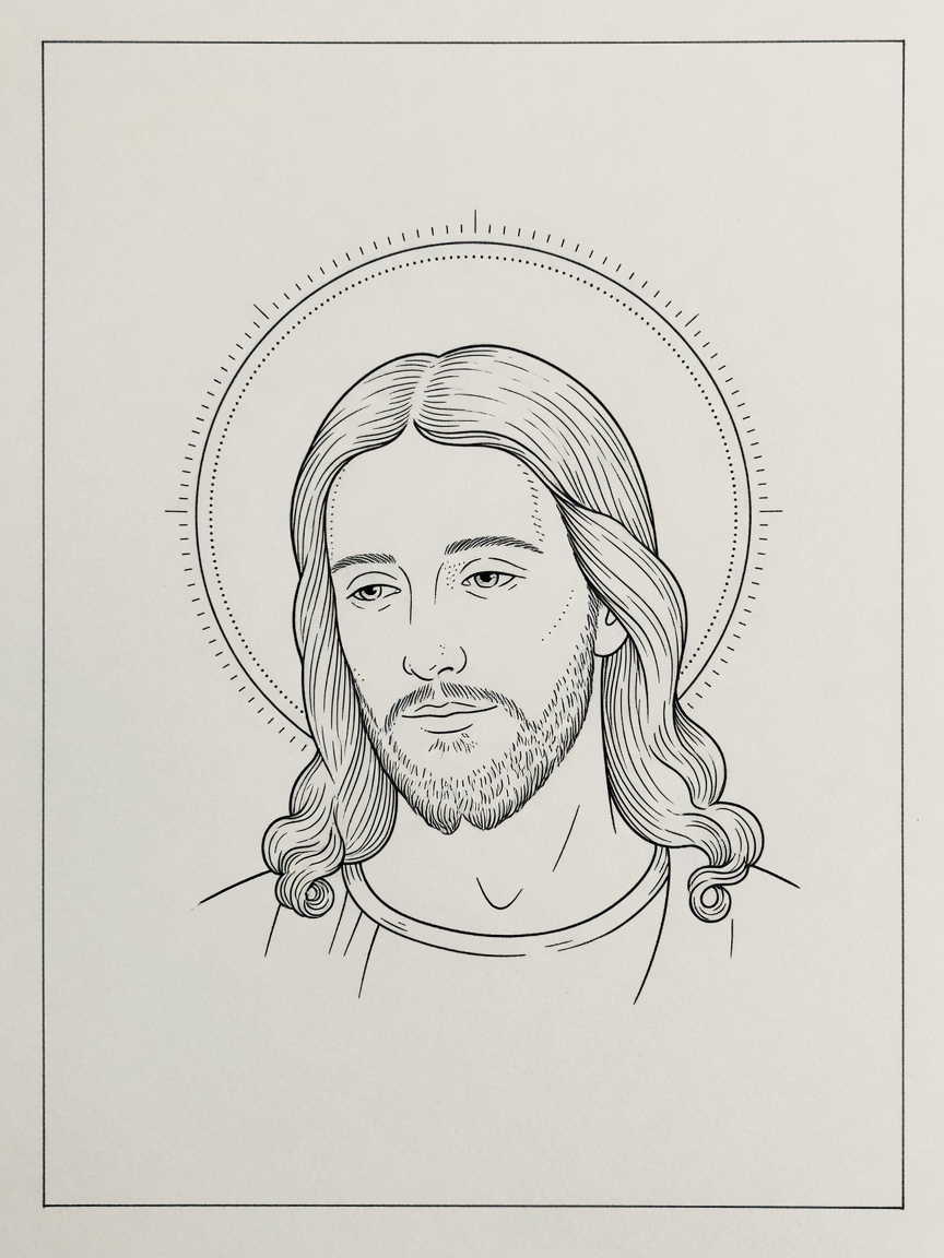 Jesus — Fine Line Tattoo — Fine Line jesus tattoo design
