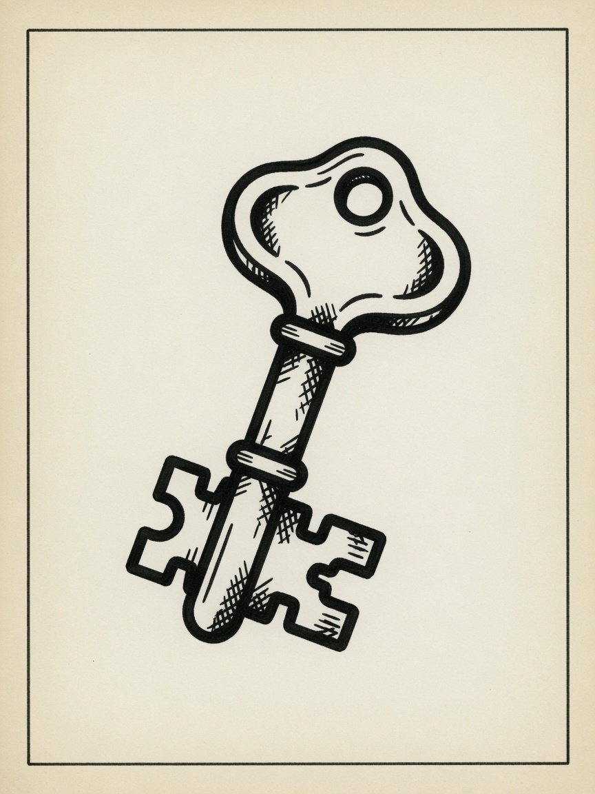 Key — American Traditional Tattoo Design — American Traditional key tattoo design