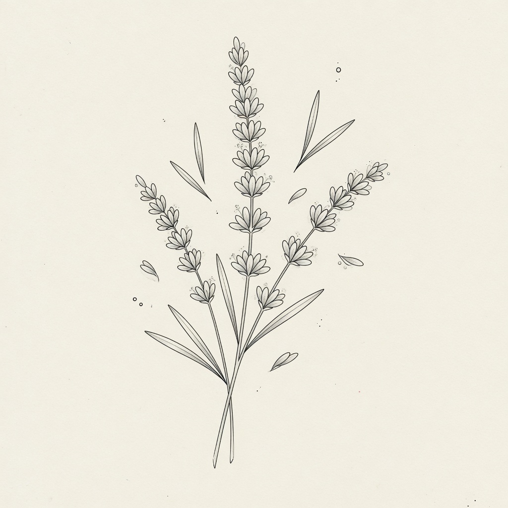 Lavender — Fine Line Tattoo — Fine Line lavender tattoo design