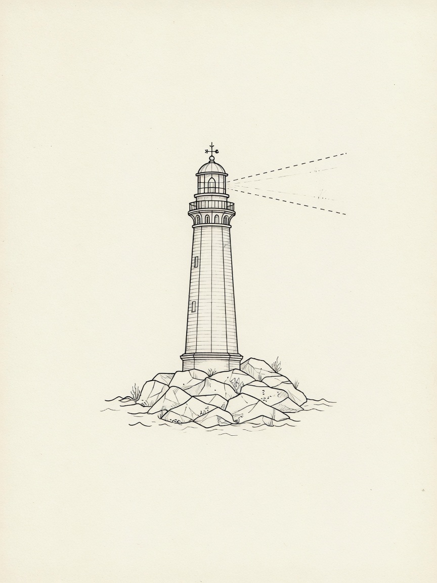 Lighthouse — Fine Line Tattoo Design — Fine Line lighthouse tattoo design