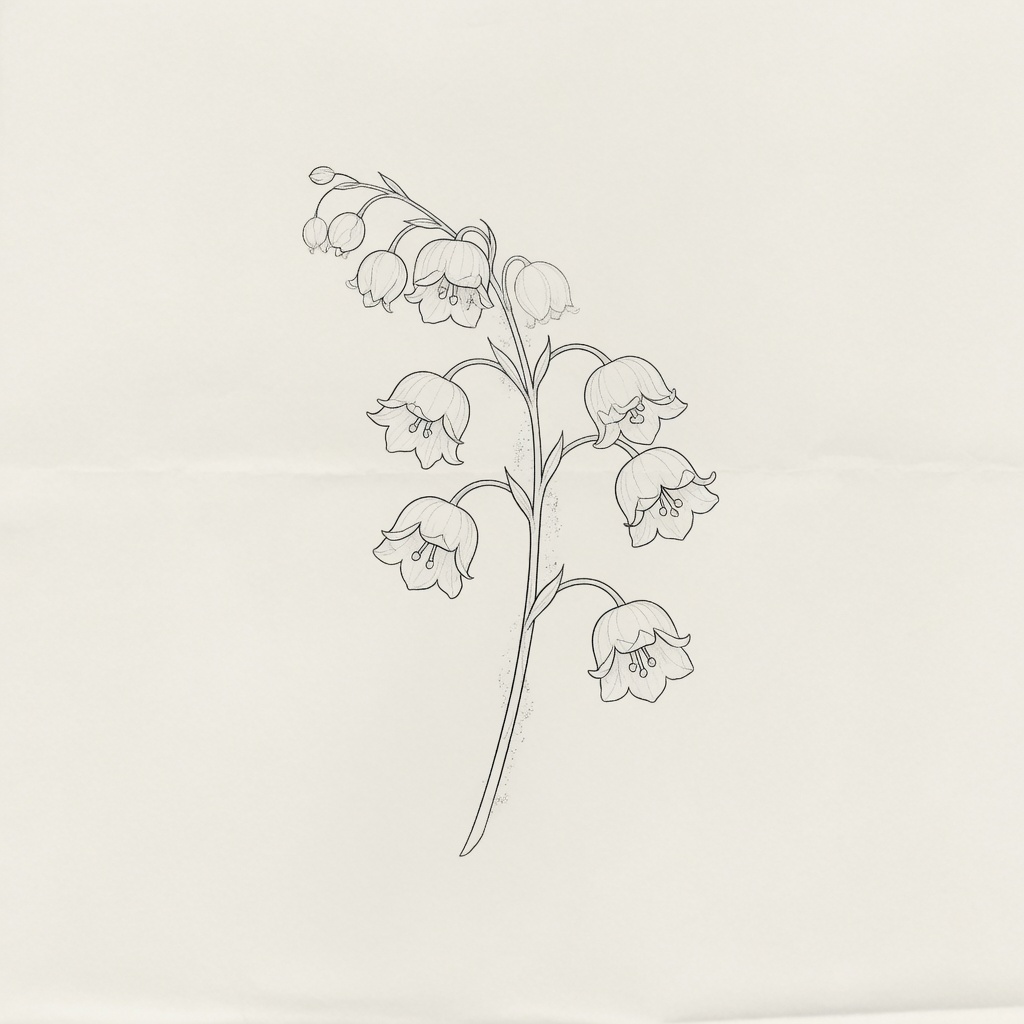 Lily of the Valley — Fine Line Tattoo — Fine Line lily-of-the-valley tattoo design