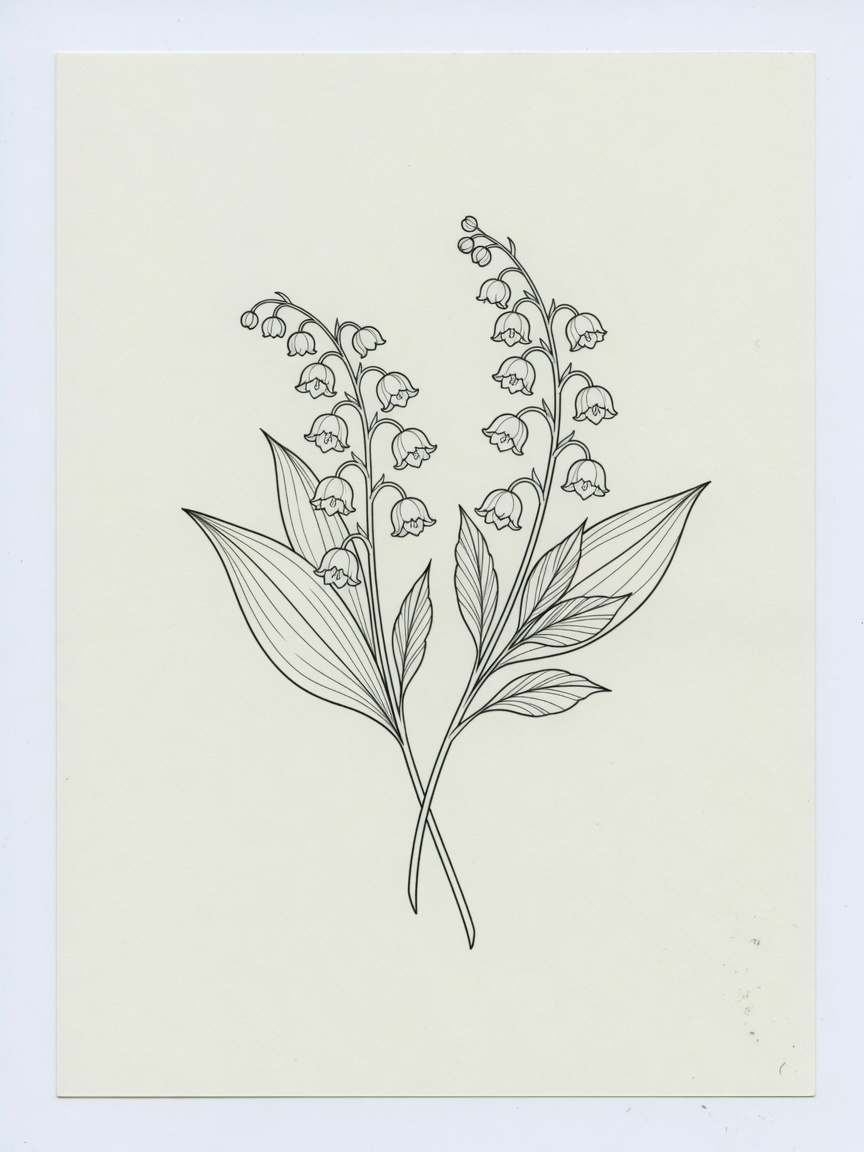 Lily of the Valley — Fine Line Tattoo — Fine Line lily-of-the-valley tattoo design