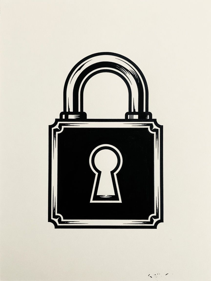 Lock — Blackwork Tattoo Design — Blackwork lock tattoo design