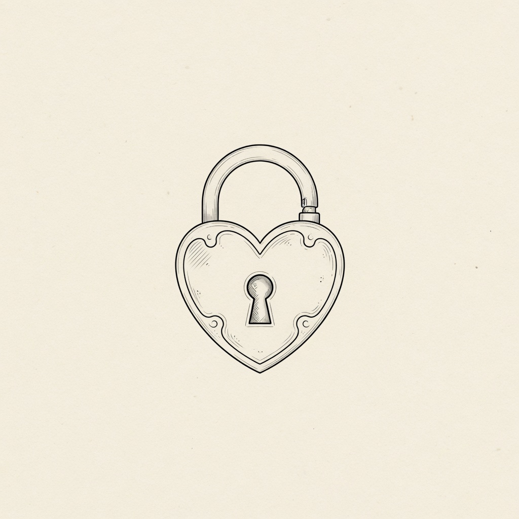 Lock — Fine Line Tattoo — Fine Line lock tattoo design