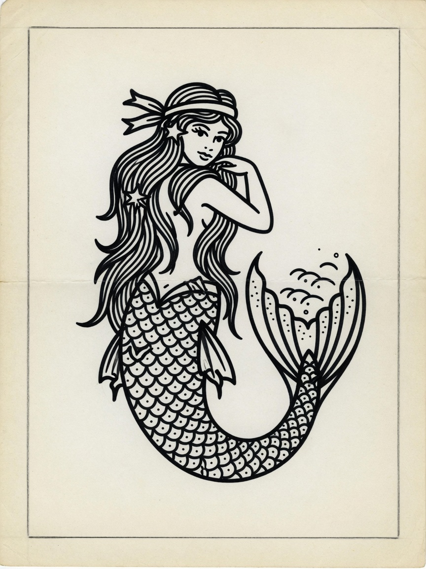 Mermaid — American Traditional Tattoo Design — American Traditional mermaid tattoo design