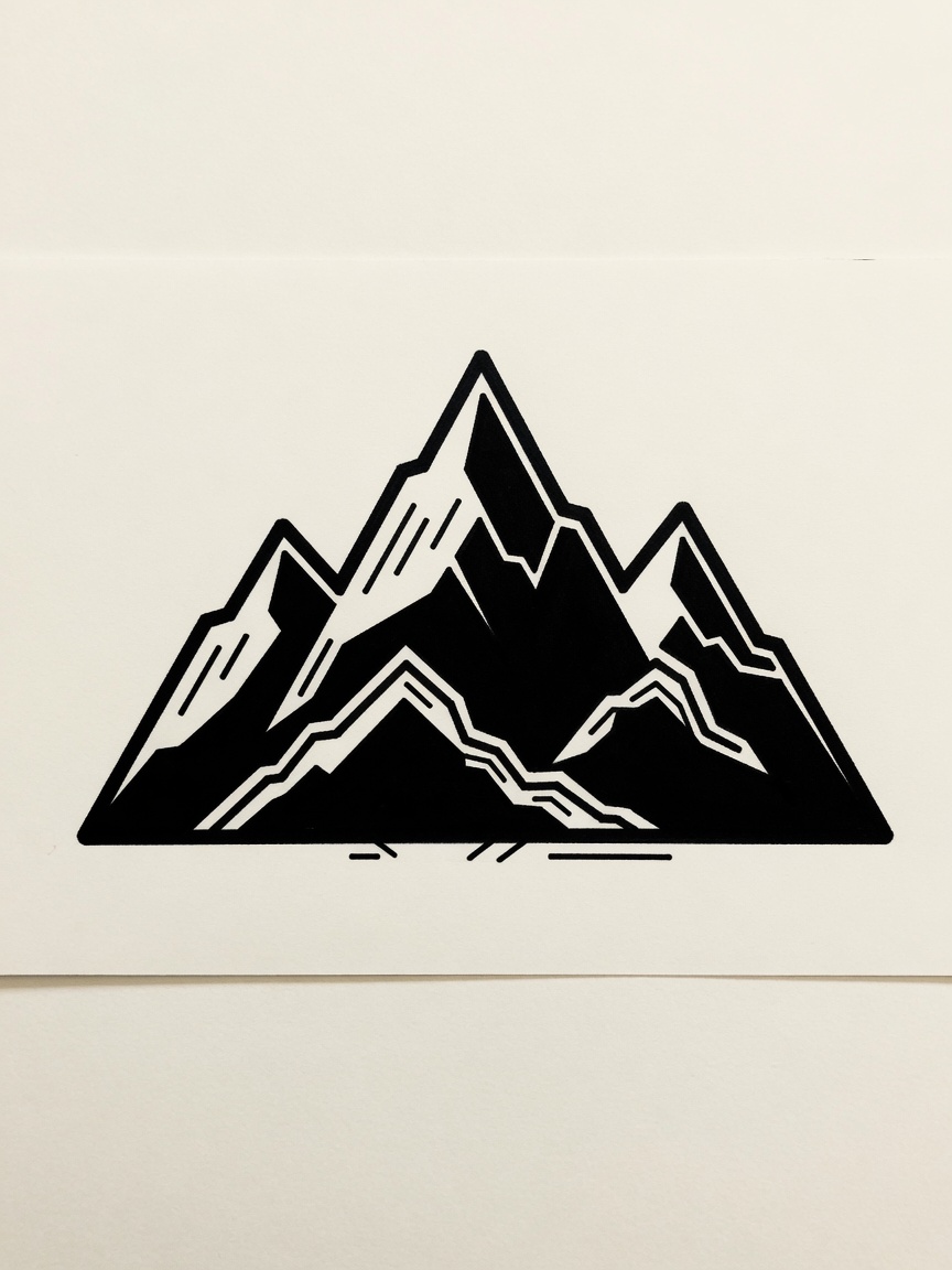 Blackwork Mountain tattoo