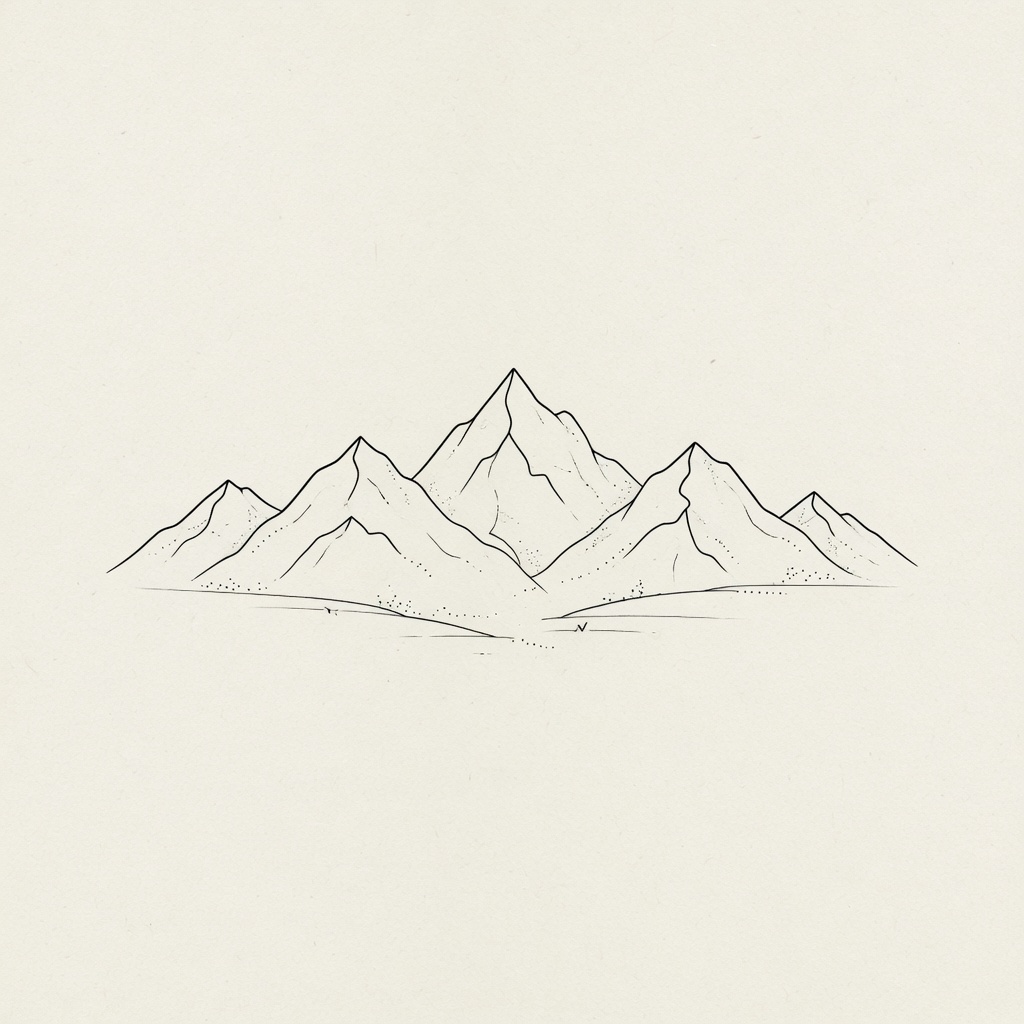Fine Line Mountain tattoo