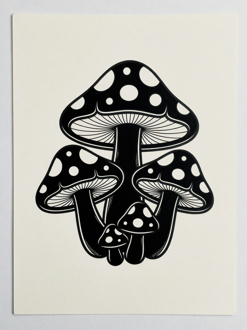 Mushroom — Blackwork Tattoo Design — Blackwork mushroom tattoo design