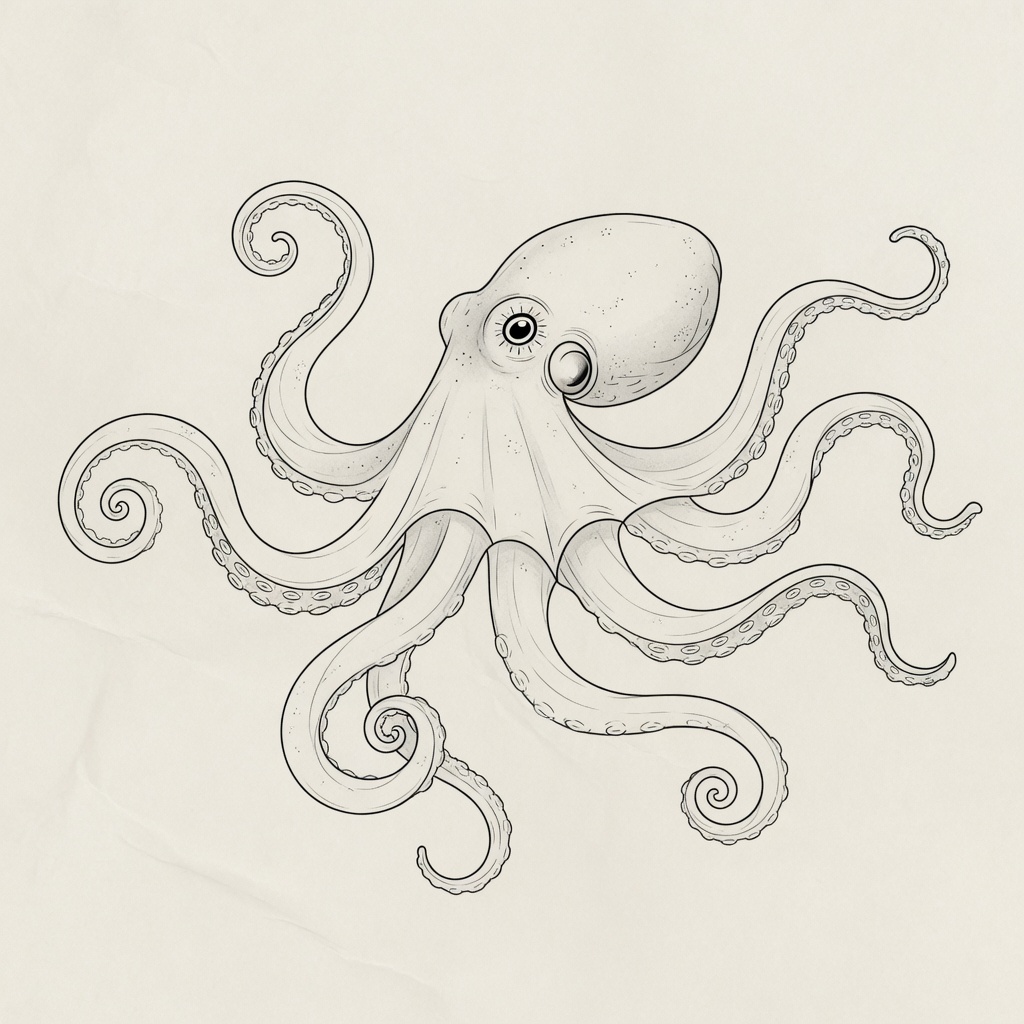 Octopus — Fine Line Tattoo — Fine Line octopus tattoo design