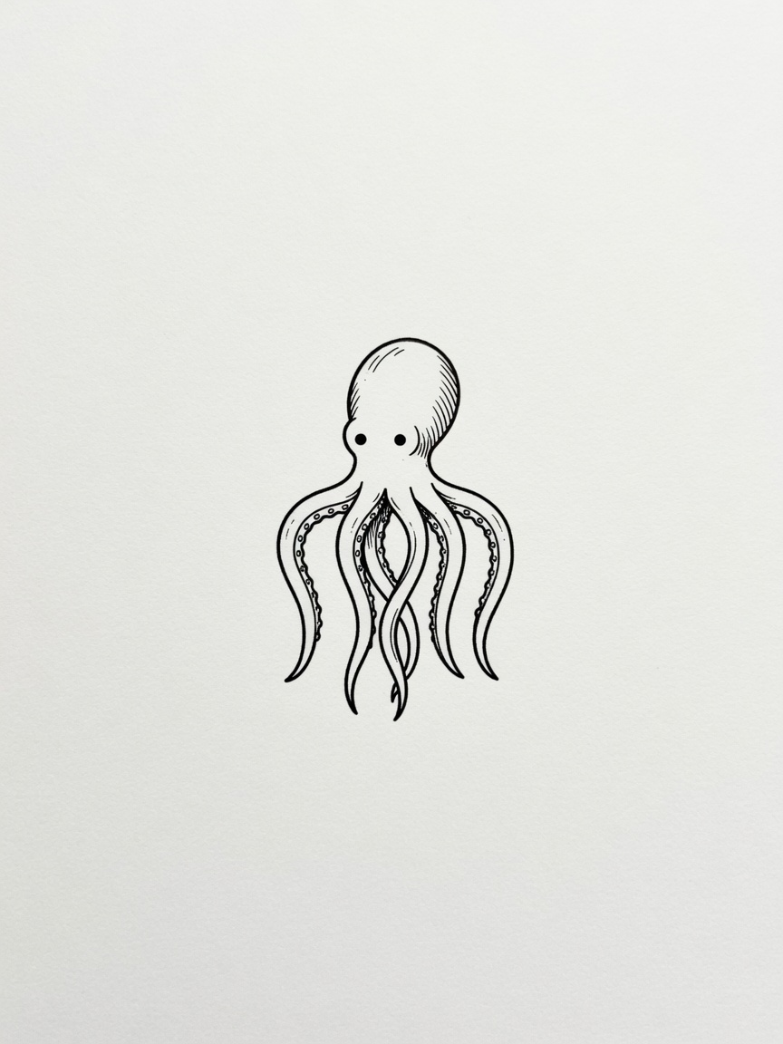 Octopus — Fine Line Tattoo — Fine Line octopus tattoo design