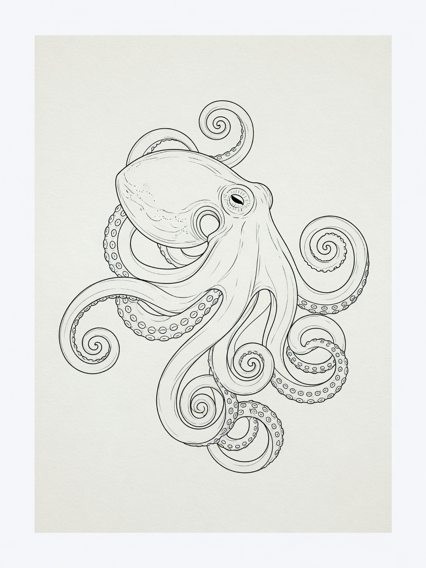 Octopus — Fine Line Tattoo — Fine Line octopus tattoo design
