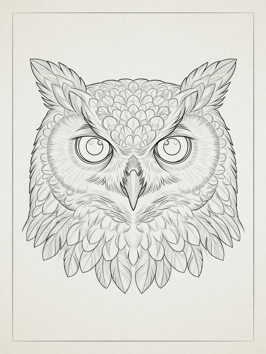 Owl — Fine Line Tattoo — Fine Line owl tattoo design