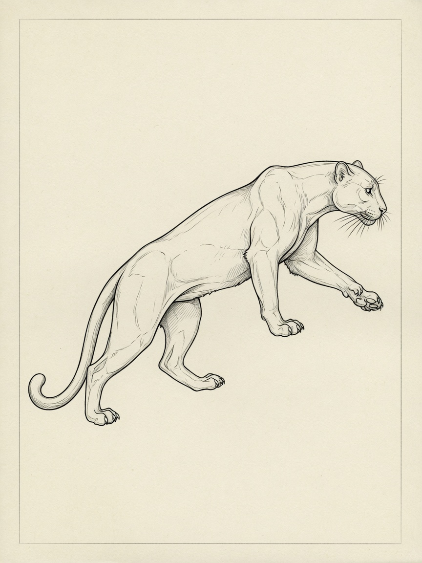 Panther — Fine Line Tattoo — Fine Line panther tattoo design