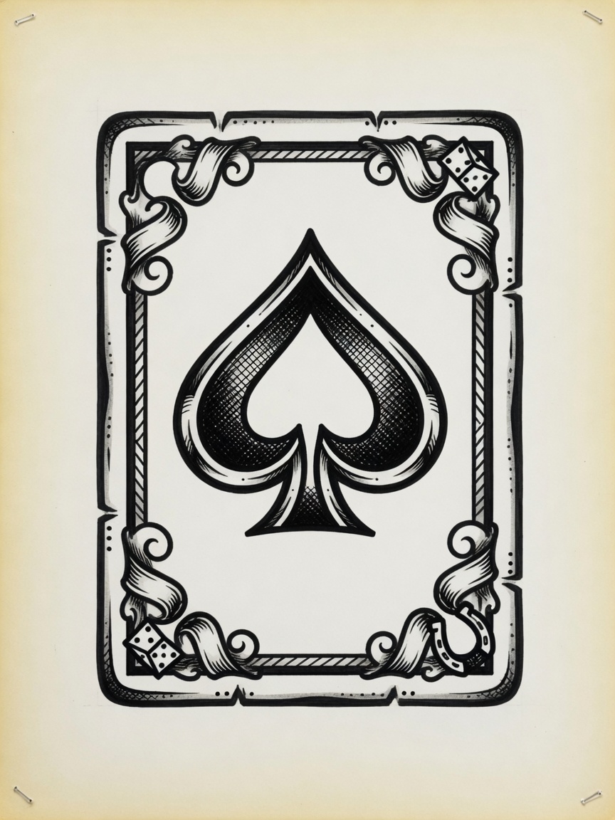 American Traditional Playing Cards tattoo