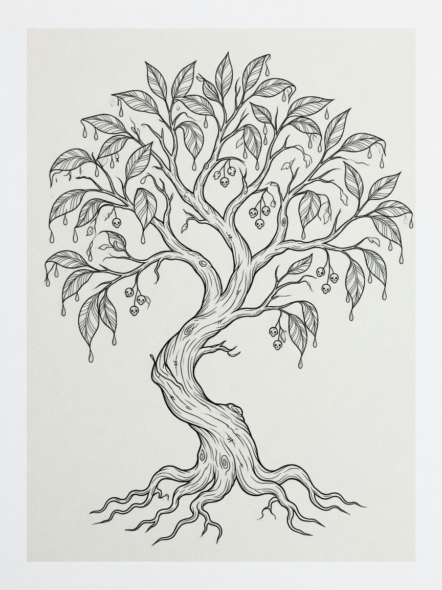 Poison Tree — Fine Line Tattoo — Fine Line poison-tree tattoo design