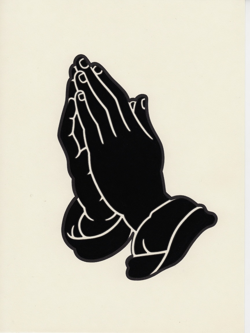 Praying Hands — Blackwork Tattoo Design — Blackwork praying-hands tattoo design