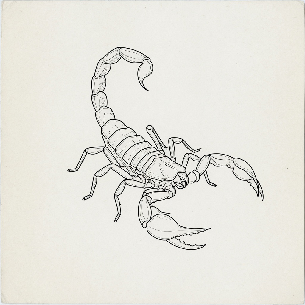 Scorpion — Fine Line Tattoo — Fine Line scorpion tattoo design