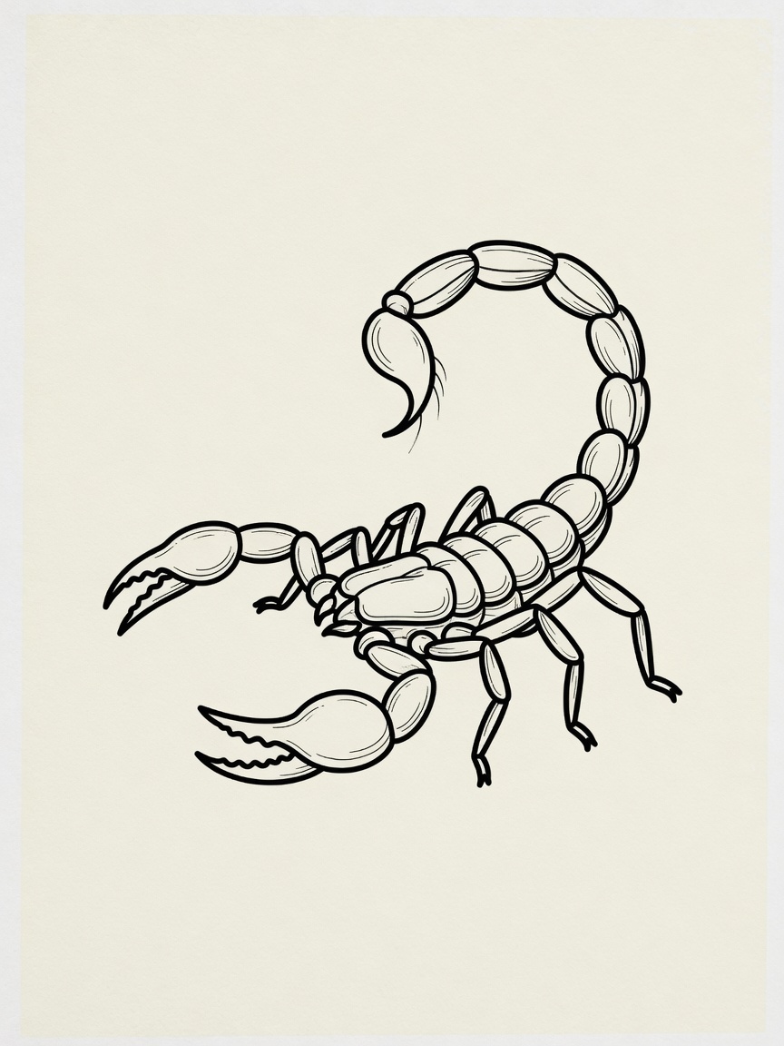 Scorpion — Fine Line Tattoo — Fine Line scorpion tattoo design