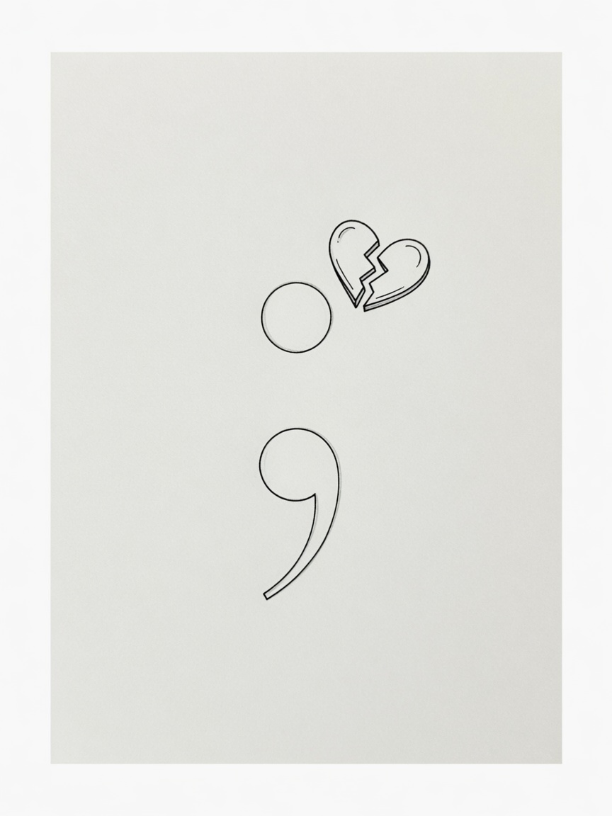 Fine Line Semicolon tattoo