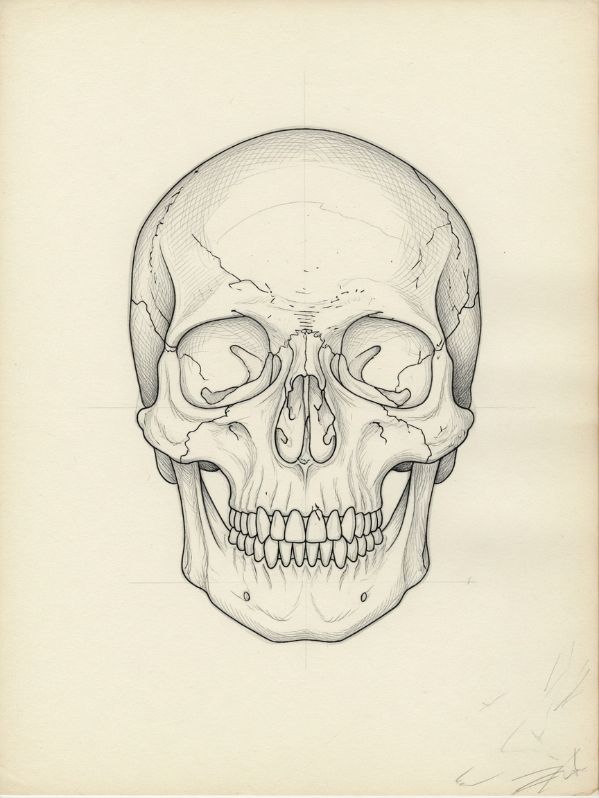 Skull — Fine Line Tattoo Design — Fine Line skull tattoo design