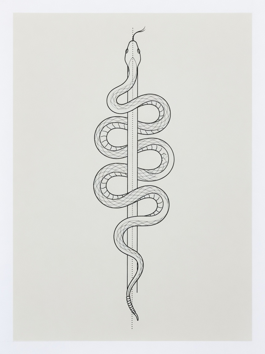 Snake — Fine Line Tattoo (Spine) — Fine Line snake tattoo design