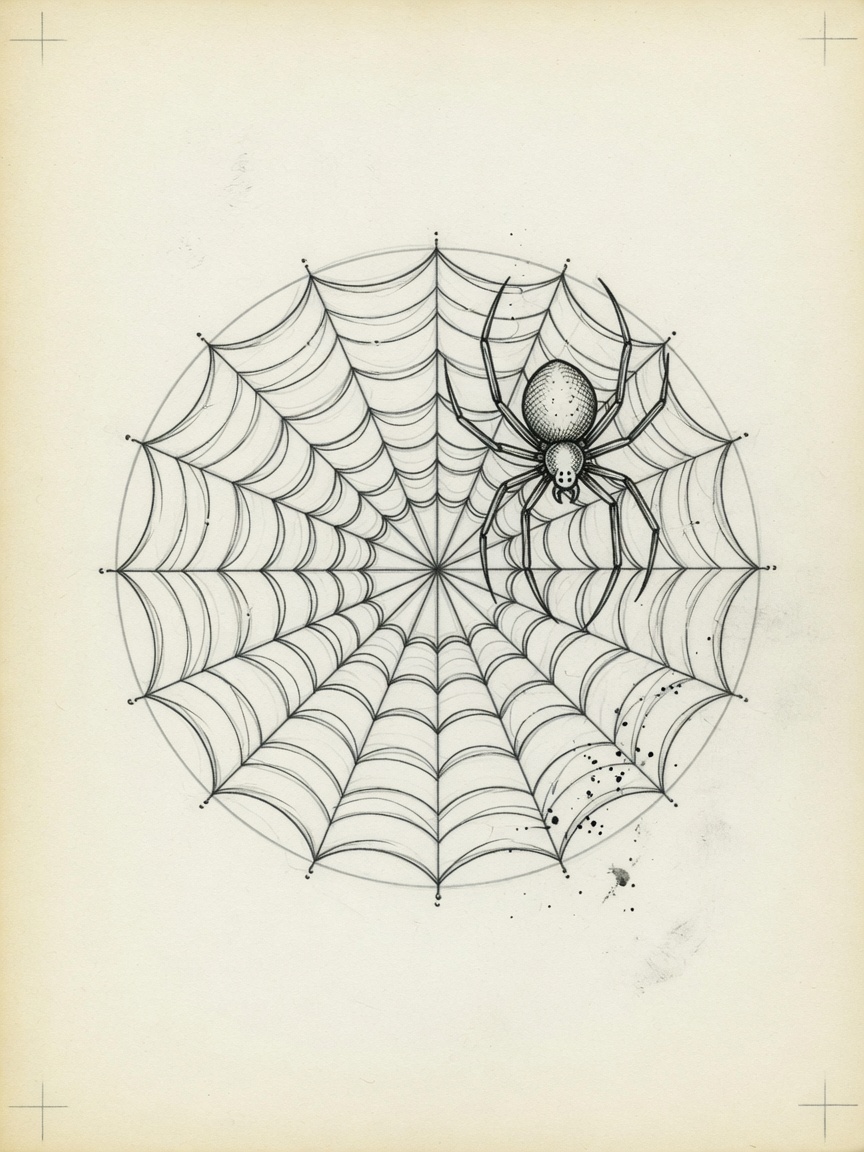 Spider — Fine Line Tattoo — Fine Line spider tattoo design