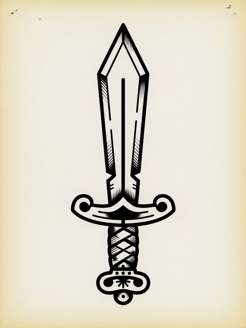 Sword — American Traditional Tattoo Design — American Traditional sword tattoo design